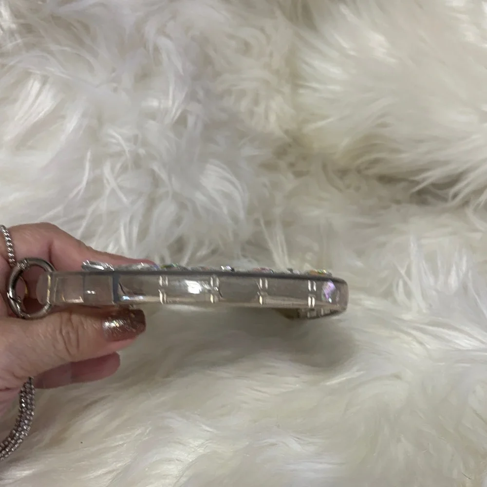 Rhinestone Phone Case with Strap- IPhone 14 Plus